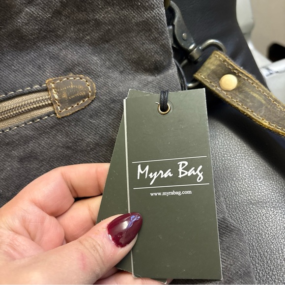 Myra Bag Textured Black, White, and Brown Shoulder Bag - Picture 5 of 5